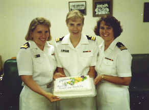 Faucheux and nursing colleagues celebrating